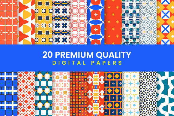20 Digital Printable Paper Bundle
