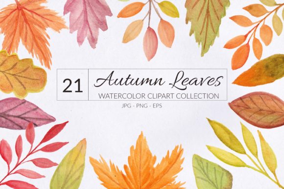 21 Autumn Leaf Watercolor Element: A Versatile Design Asset for Creative Projects