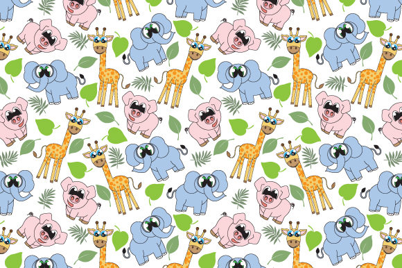 Cute Animal Cartoon Seamless Pattern