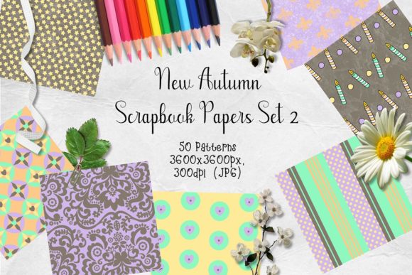 New Autumn Scrapbook Paper Set 2