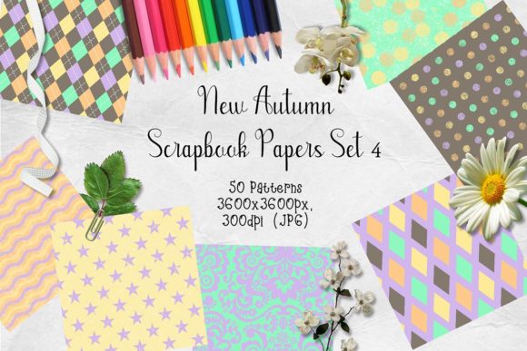 New Autumn Scrapbook Papers Set 4