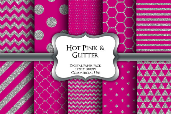 Pink Silver Glitter Digital Paper Pack: Sparkle with Purpose