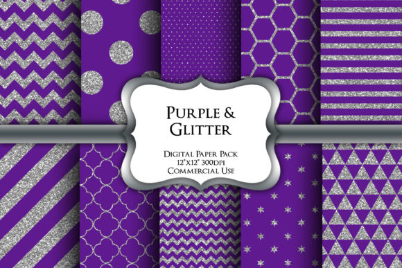 Purple Silver Glitter Digital Paper Pack: A Practical Evaluation for Designers and Crafters