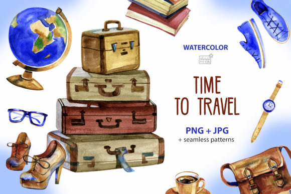 Time to Travel – Watercolor Cliparts: A Strategic Asset for Purposeful Visual Communication