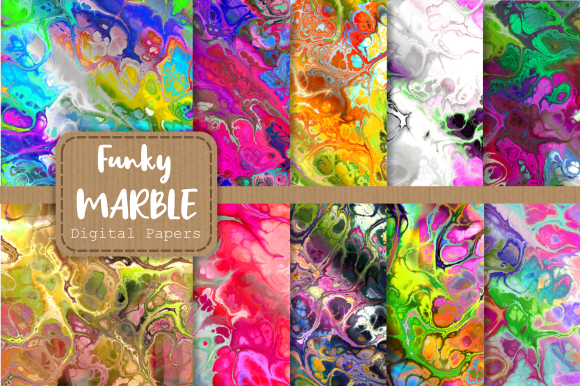 Totally Funky Digital Marble Papers